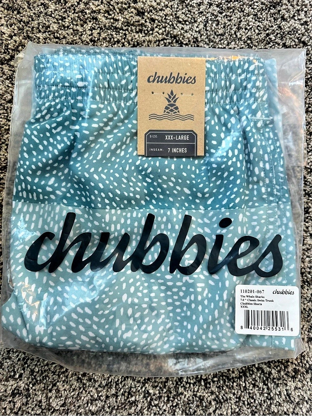 Chubbies whale shark Swim Trunks shorts Size XXX Large NWT